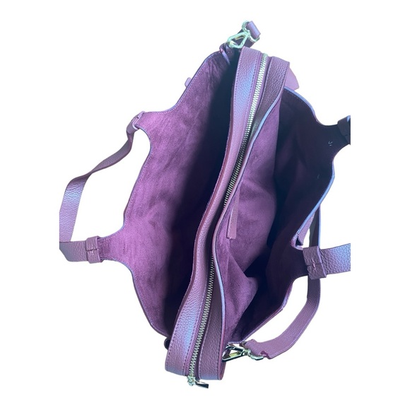 LIA NUMA Made In Italy Burgundy Leather Triple Compartment Satchel - Picture 10 of 17